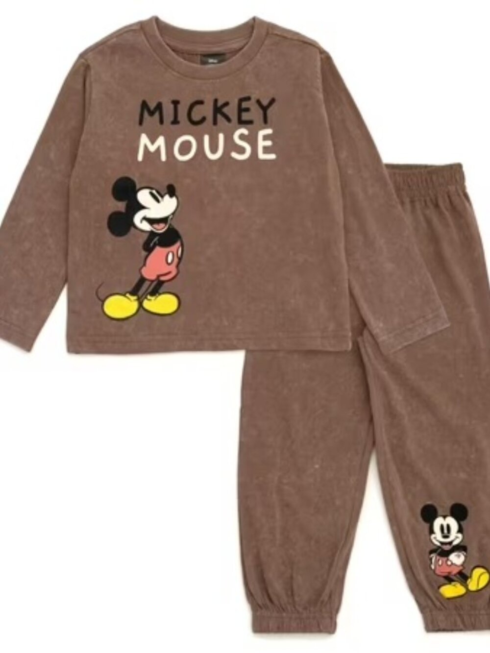 ππ€ Disney Mickey Mouse 2-Piece Outfit Set 2T NWOT Mineral Wash Joggers - Picture 6 of 6